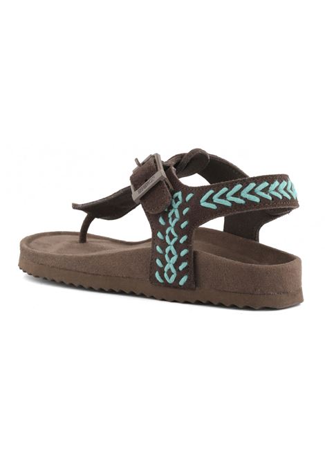 SLOFISandalo infradito in pelle scamosciata COLORS OF CALIFORNIA | HC.BIO602MOKA TURCHESE